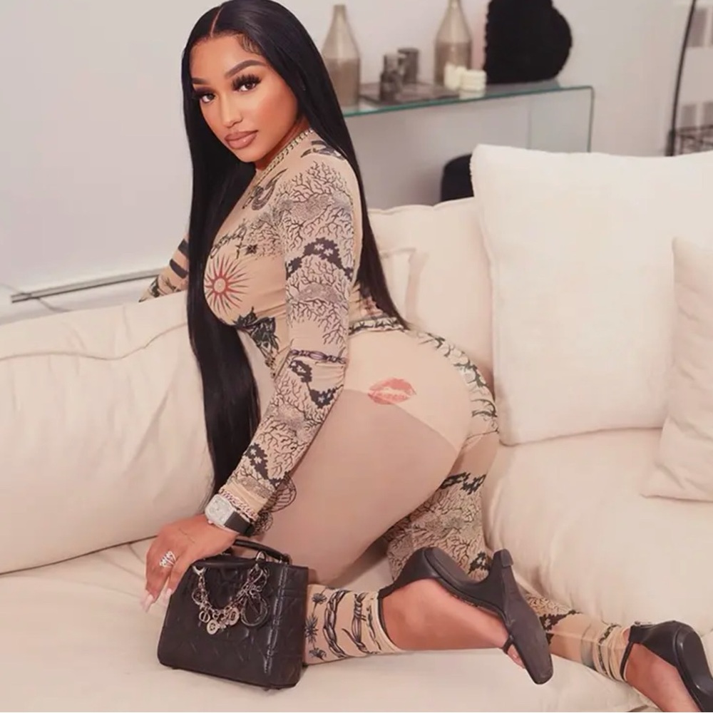 Stylish Beige Patterned Jumpsuit